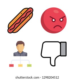 bad icons set with boss, junk food and dislike vector set