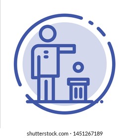 Bad, Idea, Ideas, Recycling, Thought Blue Dotted Line Line Icon