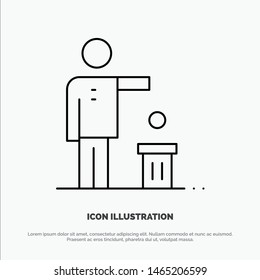 Bad, Idea, Ideas, Recycling, Thought Line Icon Vector. Vector Icon Template background