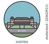 Bad Ischl. Cities and towns in Austria. Flat landmark