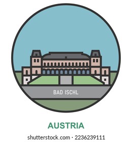 Mala Ischl. Ciudades y pueblos de Austria. Punto de referencia plano