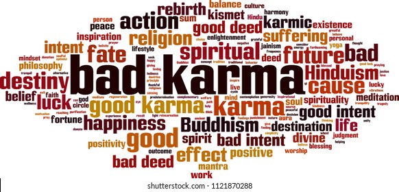 Bad Karma Word Cloud Concept. Vector Illustration