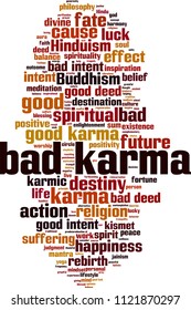 Bad Karma Word Cloud Concept. Vector Illustration