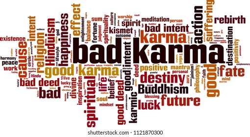 Bad Karma Word Cloud Concept. Vector Illustration