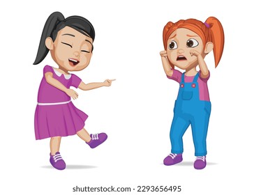 bad kid laughing and make kid cry