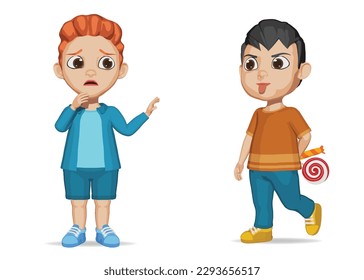 bad kid stolen candy from innocent kid