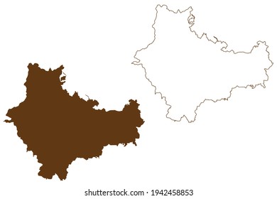 Bad Kissingen district (Federal Republic of Germany, rural district Lower Franconia, Free State of Bavaria) map vector illustration, scribble sketch Bad Kissingen map