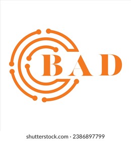 BAD letter design. BAD letter technology logo design on white background. BAD Monogram logo design for entrepreneur and business.