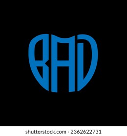 BAD letter logo creative design. BAD unique design.
