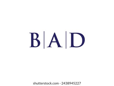 BAD Letter Logo Design Vector Template. Abstract Letter BAD Linked Logo