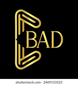 BAD letter logo vector design, BAD simple and modern logo. BAD luxurious alphabet design
