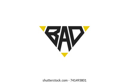 bad letters triangle logo template 