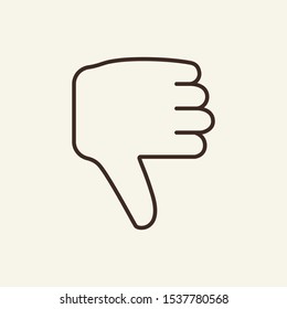Bad line icon. Thumb down, dislike, hand. Gesturing concept. Vector illustration can be used for topics like communication, hand signals, miming