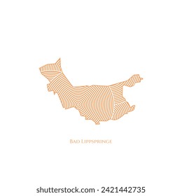 Bad Lippspringe Map - World Map International vector template. German region silhouette vector illustration