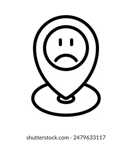 bad location icon line vector design illustration template in trendy style