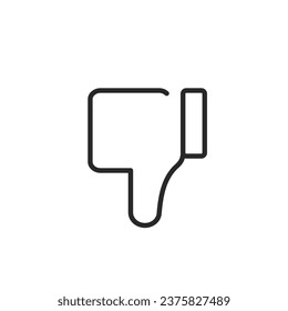 Bad, low rating, hand. Simple vector icon.