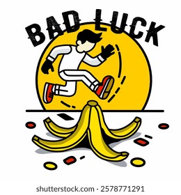 bad luck vektor ilustration.shirt screen printing ideas.