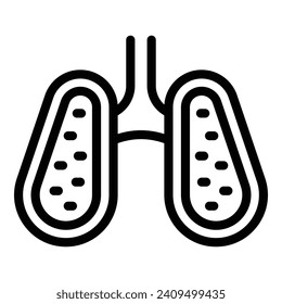 Bad lungs icon outline vector. Bad smoke habit. Adult body break organ