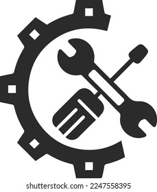 Icono de mantenimiento incorrecto, icono de error de mantenimiento vector negro