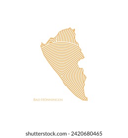 Mapa Hönningen malo - Mapa mundial de la plantilla de vectores internacionales. Ilustración vectorial de silueta de la región alemana