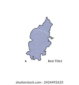 Bad Tölz Map - World Map International vector template. German region silhouette vector illustration