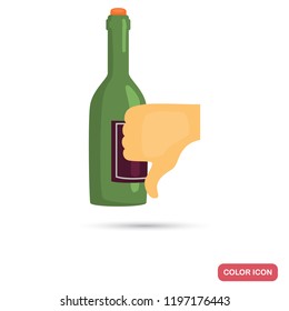Bad mark wine color flat icon