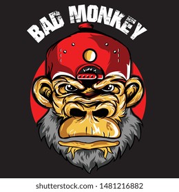 Bad Monkey T-shirt Design Vector 