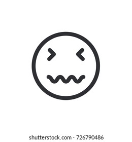 bad mood emoticon vector. bad mood emoticon outline style design