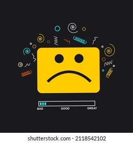Bad mood expression vector illustration