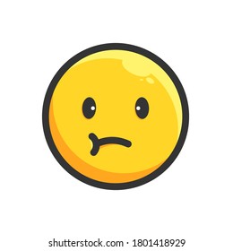 bad mood face flat emoji icon