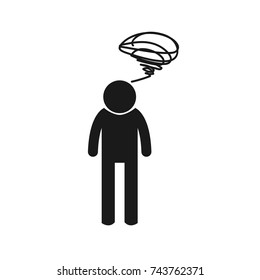 Bad mood symbol on white background