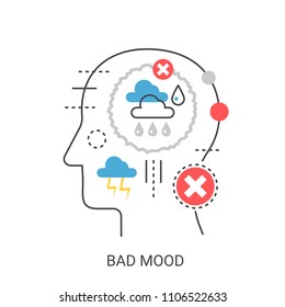 Bad mood vector illustration concept.