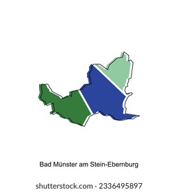 Bad Munster Am Stein Ebernburg City of Germany map vector illustration, vector template with outline graphic sketch style isolated on white background