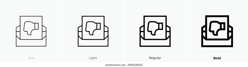 bad news icon. Thin, Light Regular And Bold style design isolated on white background