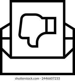 Symbol für schlechte Nachrichten. Dünnes lineares Design isoliert auf weißem Hintergrund