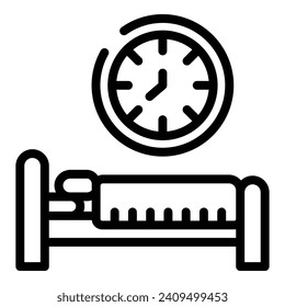 Bad night sleep icon outline vector. Passive lifestyle. Sedentary danger health