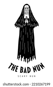 The Bad Nun Modern Logo