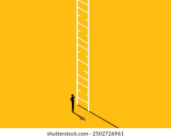 bad opportunity. businessman stand on imperfect stairs 