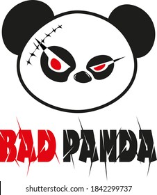 Bad panda with an inscription, file for your design and printing on t-shirts, etc.