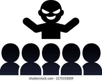 Bad person spreading information isolated vector illustration.