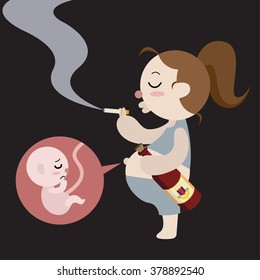 Bad Pregnant Mom Smoking And Drinking