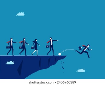 Bad problem solving ideas. manager ordered the employee to jump off the cliff