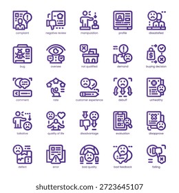 Schlechte Qualität Icon-Paket für Ihre Website, Handy, Präsentation und Logo-Design. Schlechte Qualität Icon Linie grundlegende Farbgestaltung. Vektorgrafik-Illustration und bearbeitbarer Strich.
