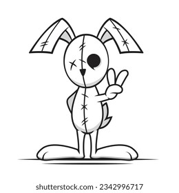 Bad rabbit doodle cute