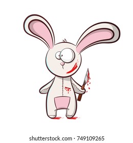 Bad Rabbit - Horror Illustration. Vector Eps 10