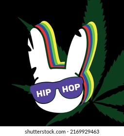bad rabbit logo  hip hop bunny