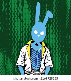 bad rabbit logo  rabbit in jacket