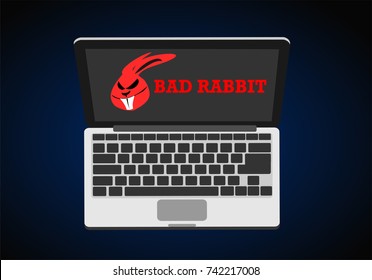 Bad Rabbit ransomware. Cyber security and computer technology concept