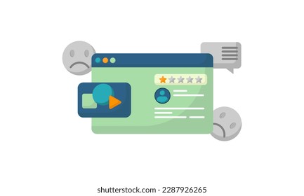 bad rating display with disappointed and crying emoji, one star for bad rating