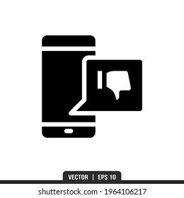 Bad Rating Silhouette Symbol Vektorgrafik, Illustration Logo Vorlage im trendigen Stil. Geeignet für viele Zwecke.
